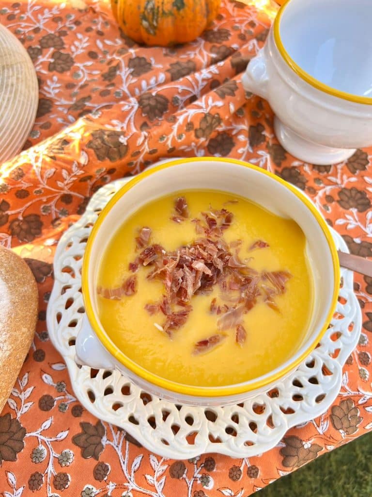 crema de calabaza con jamón ibérico