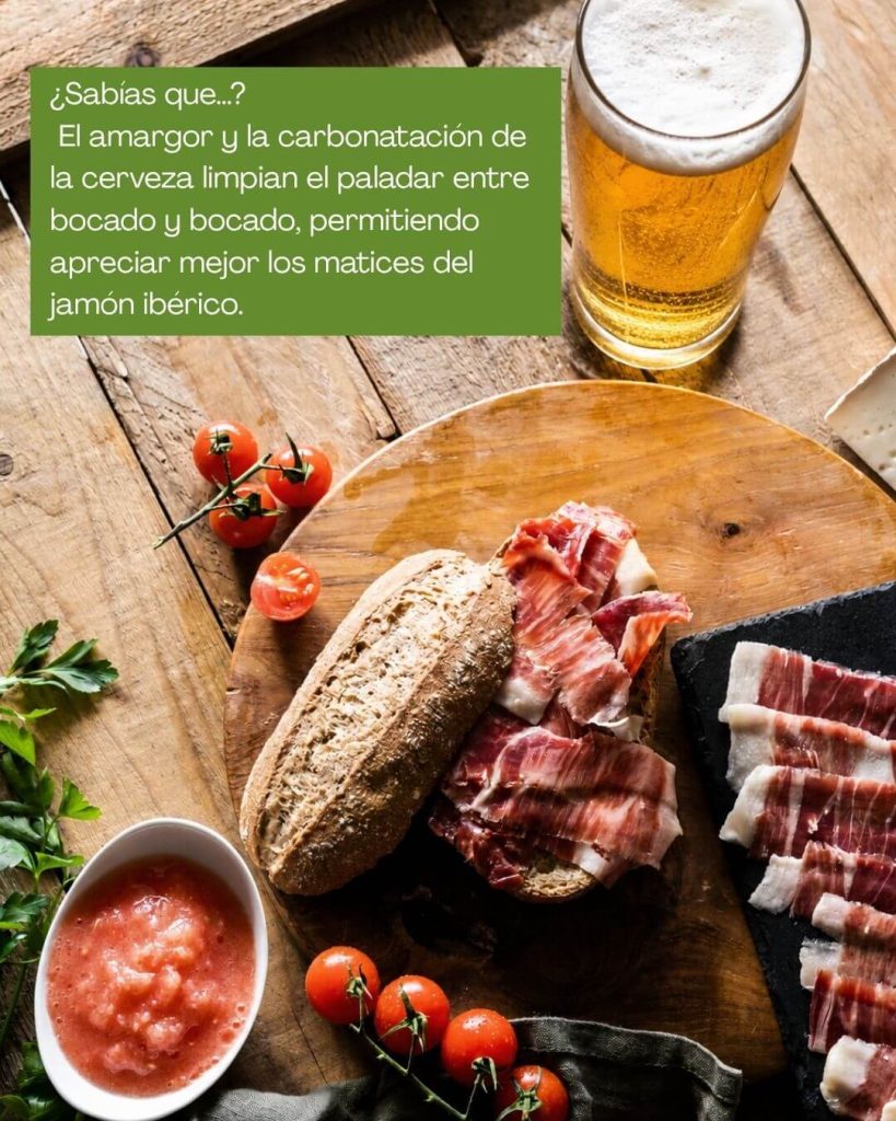 cerveza y jamón ibérico